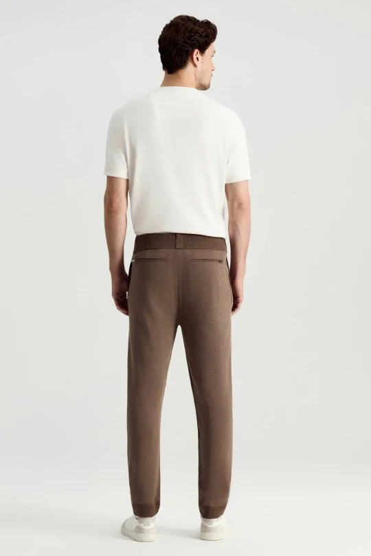 Hemington - Pike Örgü Pamuk Karışım Kahverengi Triko Lounge Pantolon (5)