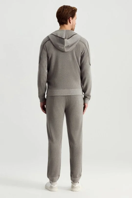 Hemington - Pike Örgü Pamuk Karışım Kapüşonlu Gri Triko Hırka (5)