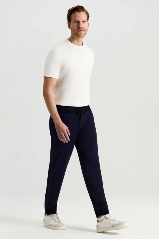 Hemington - Pike Örgü Pamuk Karışım Lacivert Triko Lounge Pantolon (1)