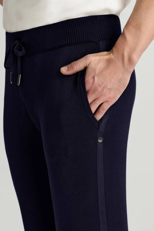 Hemington - Pike Örgü Pamuk Karışım Lacivert Triko Lounge Pantolon (3)