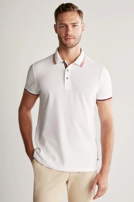 Hemington - Pike Pamuk Beyaz Polo T-Shirt