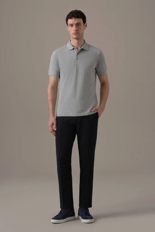 Polo Yaka Açık Gri T-Shirt