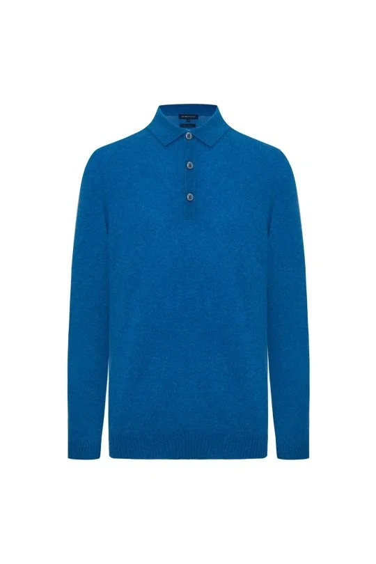 Hemington - Polo Yaka Saf Kaşmir Mavi Kazak (6)