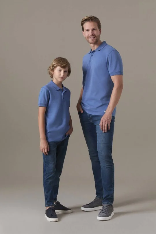 Polo Yaka Mavi Çocuk T-Shirt