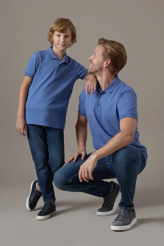 Polo Yaka Mavi Çocuk T-Shirt