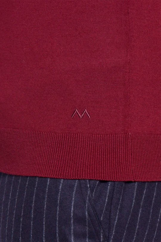 Hemington - Polo Yaka Merino Yün Bordo Triko (8)