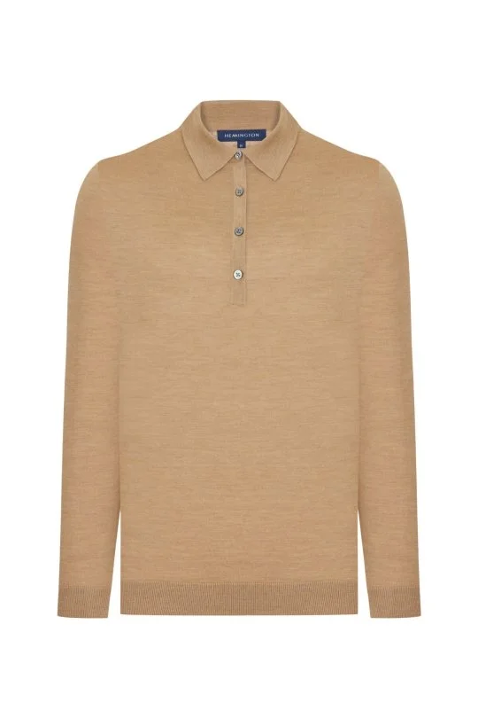 Hemington - Polo Yaka Merino Yün Camel Triko (6)