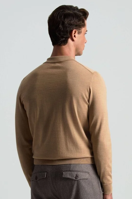 Hemington - Polo Yaka Merino Yün Camel Triko (5)