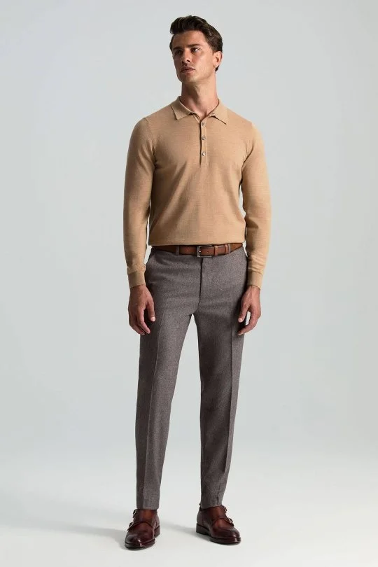 Hemington - Polo Yaka Merino Yün Camel Triko (2)