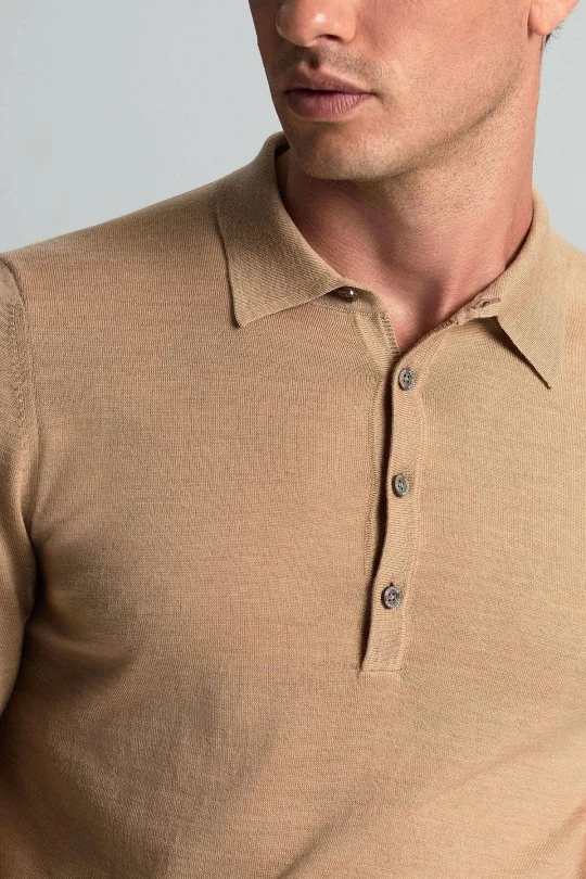 Hemington - Polo Yaka Merino Yün Camel Triko (1)