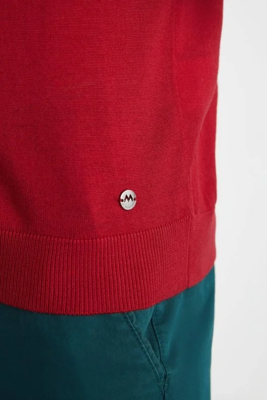 Hemington - Merino Yün Polo Yaka Kırmızı Kazak (5)