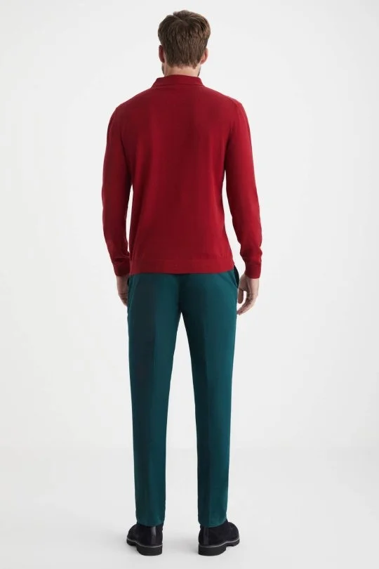 Hemington - Merino Yün Polo Yaka Kırmızı Kazak (4)