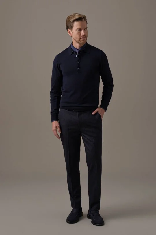 Hemington - Merino Yünü Polo Yaka Lacivert Triko (3)