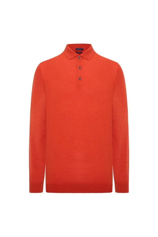 Hemington - Merino Yün Polo Yaka Turuncu Kazak (5)