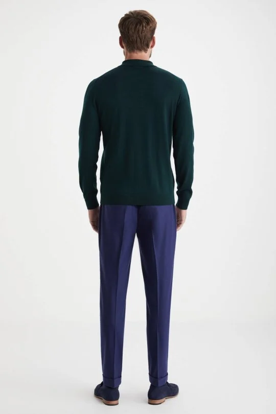 Hemington - Extrafine Merino Polo Yaka Zümrüt Yeşili Triko (4)