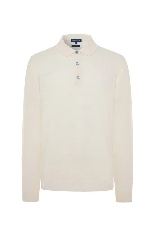 Hemington - Polo Yaka Saf Kaşmir Ekru Kazak (6)