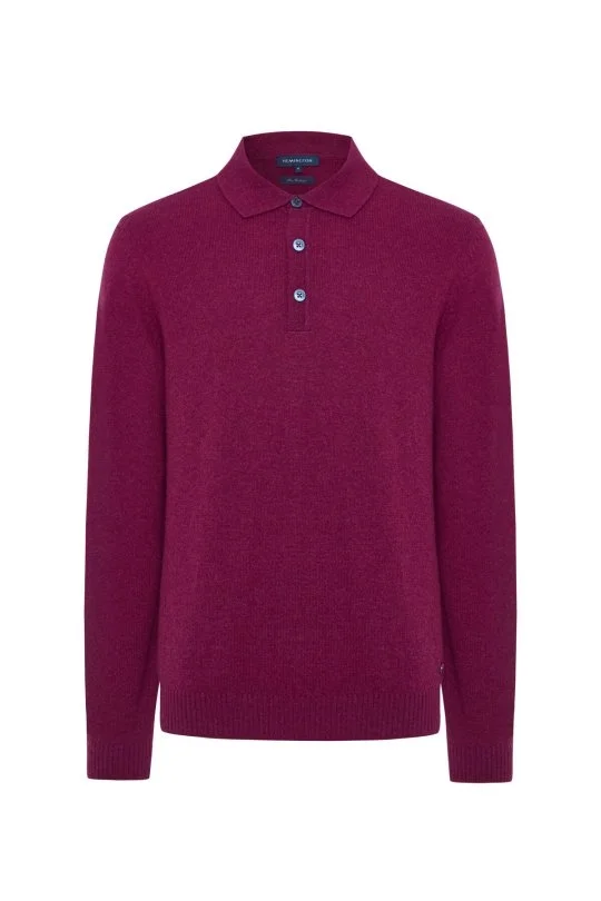 Hemington - Polo Yaka Saf Kaşmir Fuşya Kazak (6)