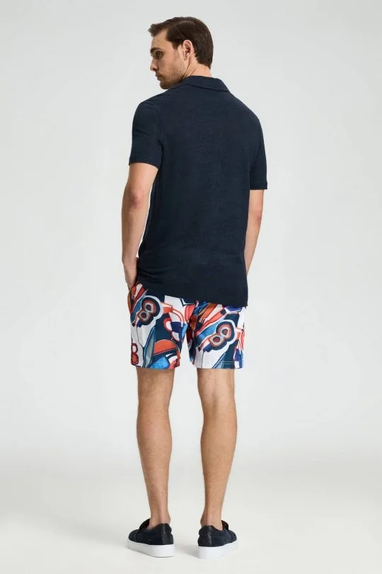 Hemington - Saf Keten Lacivert Polo Yaka T-Shirt (3)