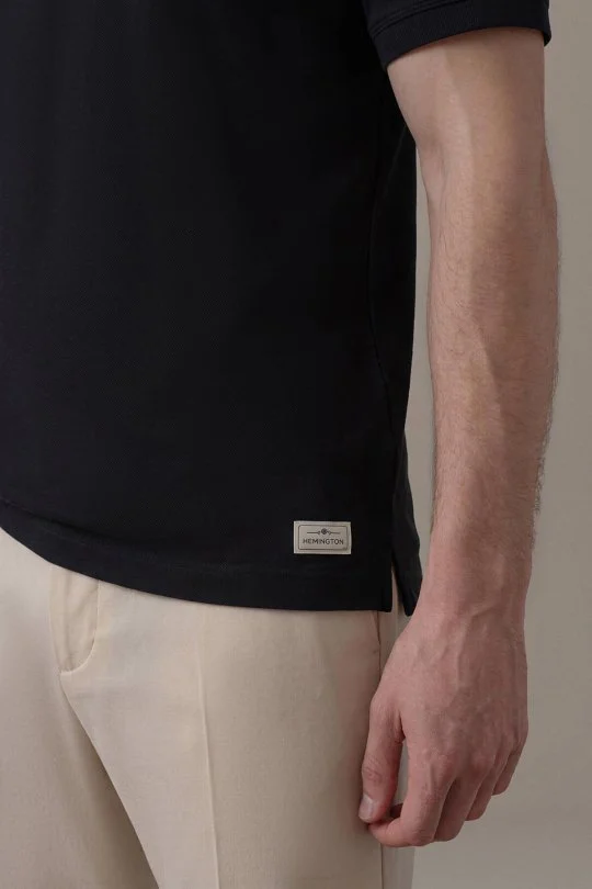 Polo Yaka Siyah T-Shirt