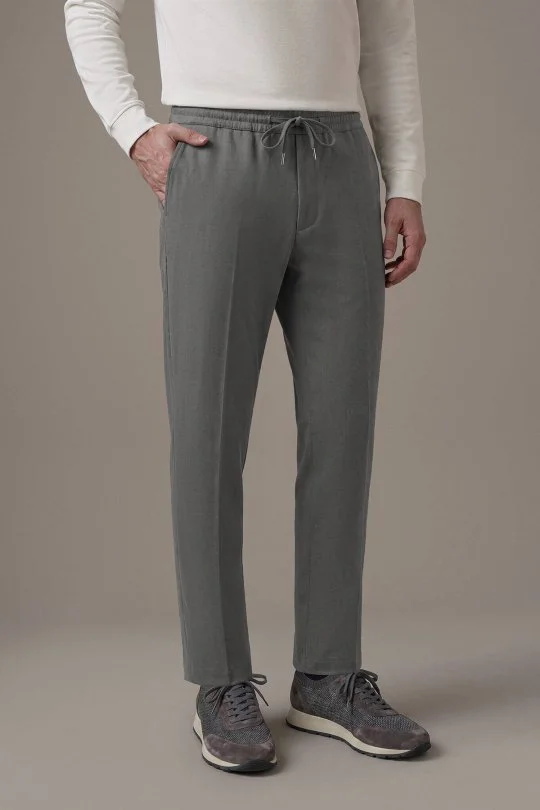 Relax Fit Bağcıklı Antrasit Chino Pantolon