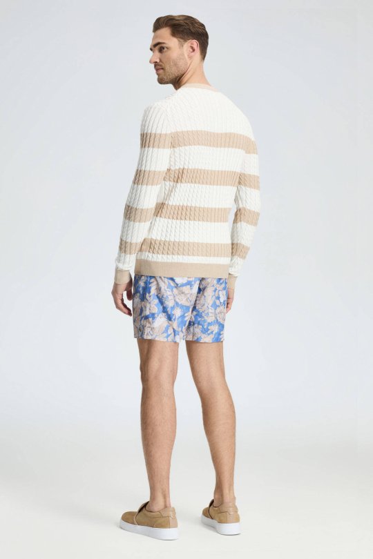 Saç Örgü Desen Krem Rengi Beyaz İnce Yazlık Triko