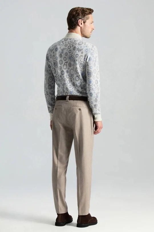 Hemington - Saf Kaşmir Bej Chino Flanel Pantolon (4)
