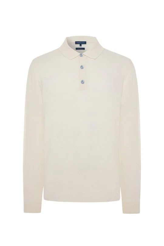 Hemington - Saf Kaşmir Ekru Polo Kazak (6)