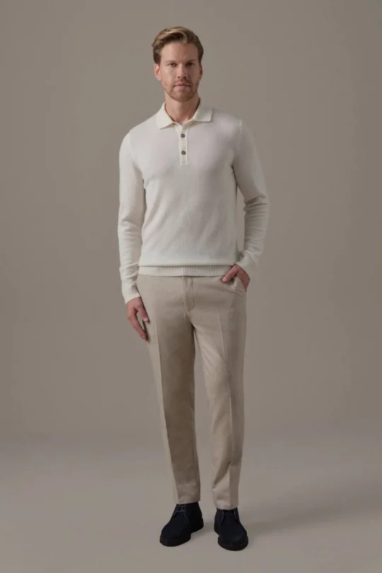 Hemington - Saf Kaşmir Ekru Polo Kazak (2)