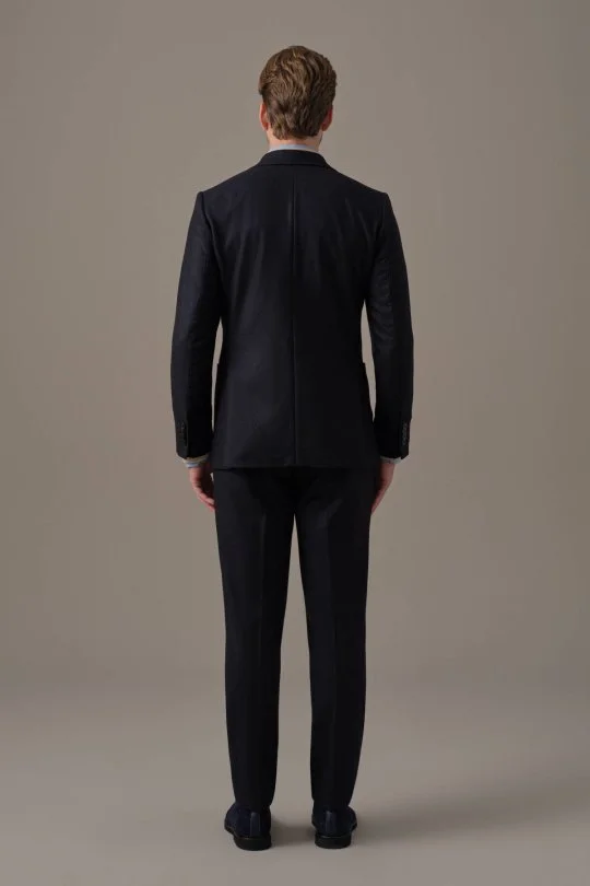 Saf Kaşmir Lacivert Blazer Ceket