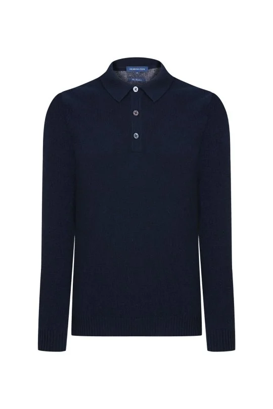 Hemington - Saf Kaşmir Lacivert Polo Kazak (6)