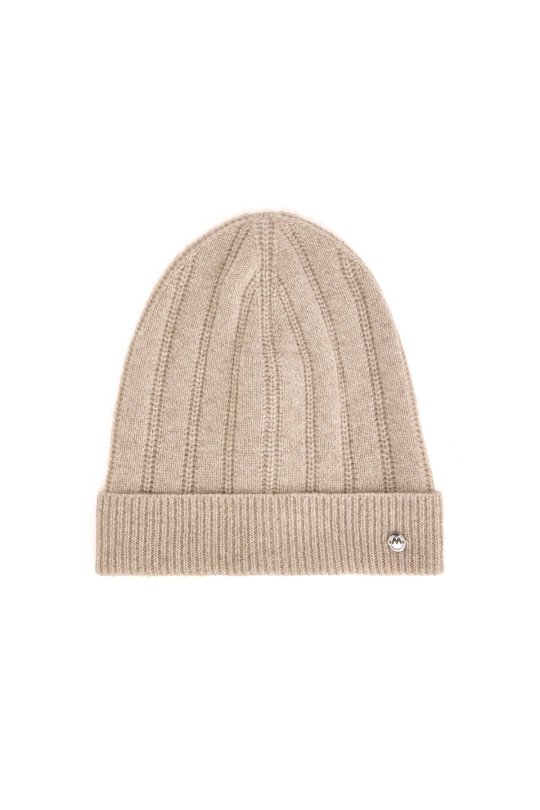 Saf Kaşmir Örgü Desenli Camel Bere