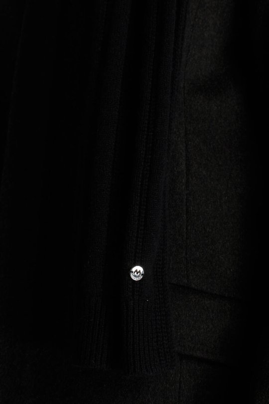 Saf Kaşmir Örgü Desenli Siyah Atkı