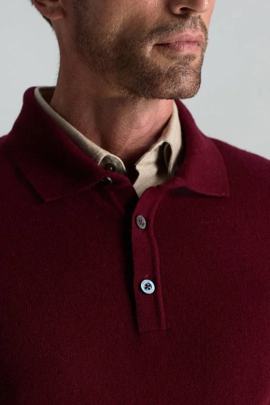 Hemington - Polo Yaka Saf Kaşmir Bordo Kazak (2)