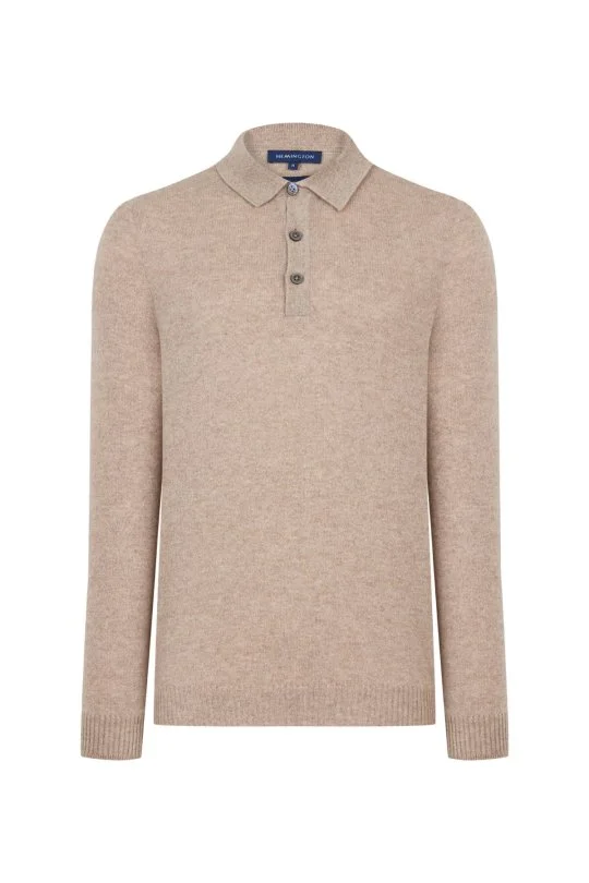 Hemington - Saf Kaşmir Polo Yaka Camel Triko Kazak (6)