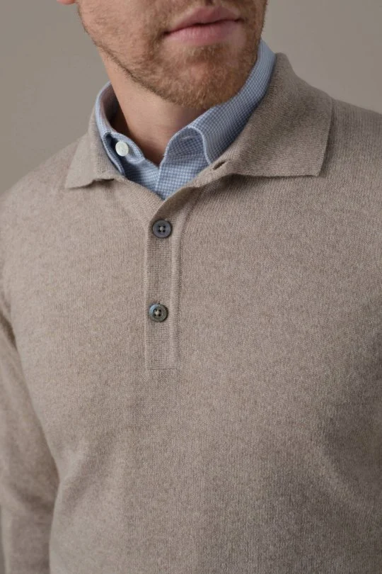 Hemington - Saf Kaşmir Polo Yaka Camel Triko Kazak (3)