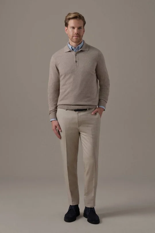 Hemington - Saf Kaşmir Polo Yaka Camel Triko Kazak (2)
