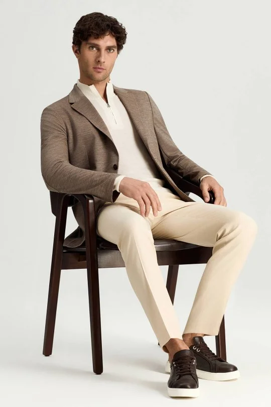 Hemington - Saf Kaşmir Polo Yaka Fermuarlı Beyaz Triko (2)