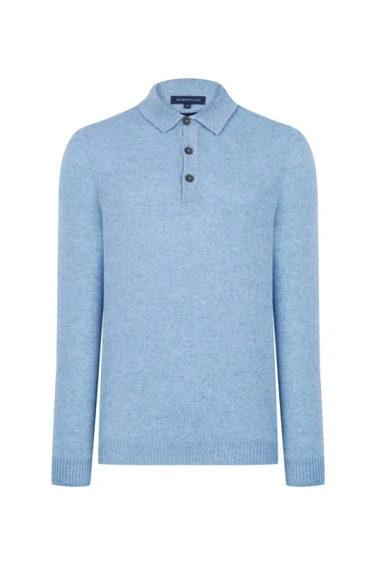 Hemington - Polo Yaka Saf Kaşmir Gök Mavisi Kazak (6)