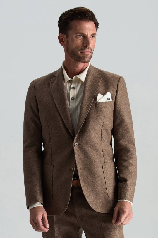 Saf Kaşmir Tütün Rengi Blazer Ceket