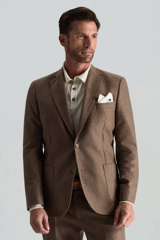 Hemington - Saf Kaşmir Tütün Rengi Blazer Ceket (1)