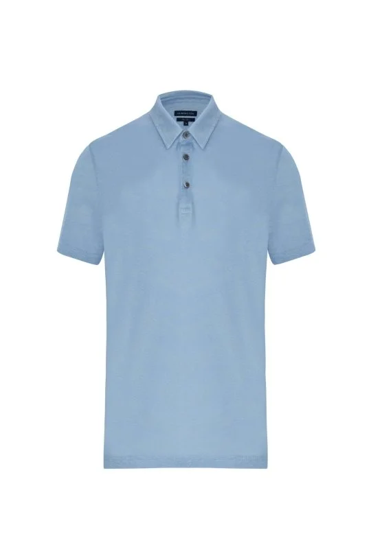 Hemington - Saf Keten Açık Mavi Polo Yaka T-Shirt (6)