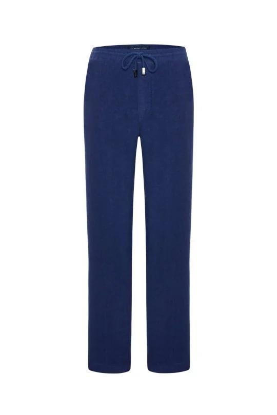 Hemington - Saf Keten Bağcıklı Mavi Pantolon (6)