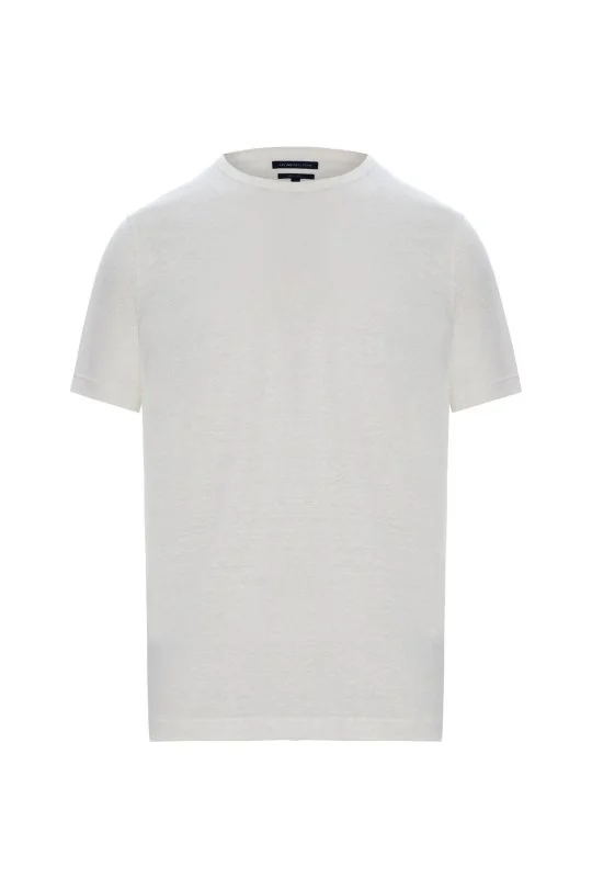 Hemington - Saf Keten Bisiklet Yaka Beyaz Basic T-Shirt (7)