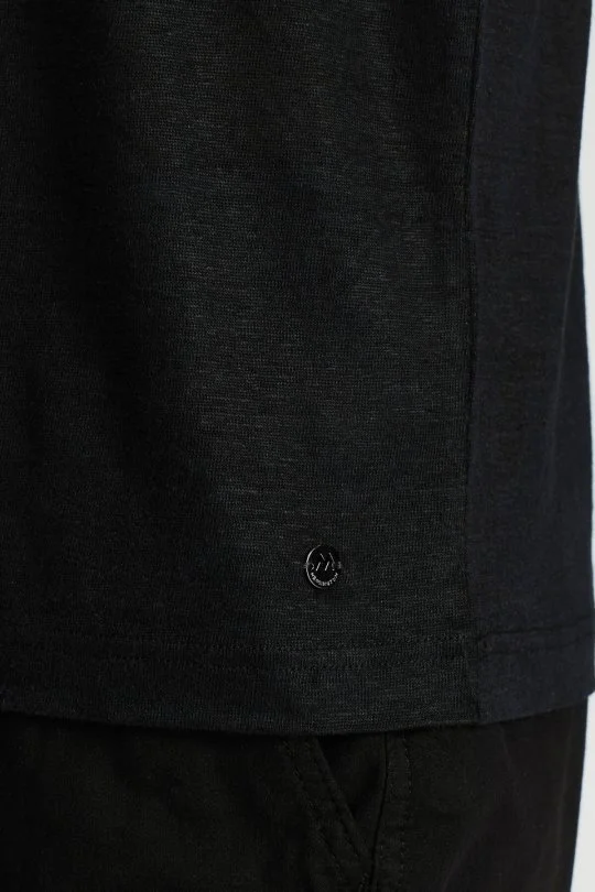 Hemington - Saf Keten Bisiklet Yaka Siyah Basic T-Shirt (6)