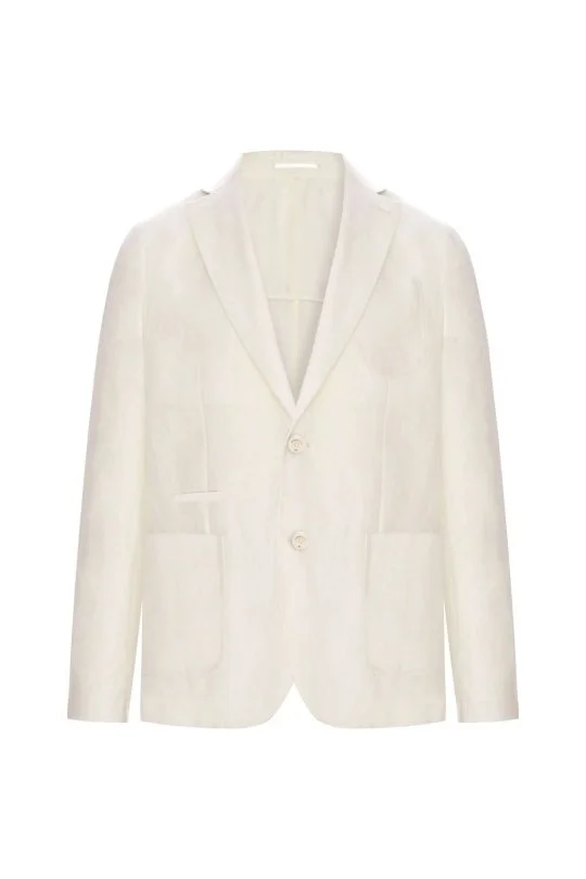 Hemington - Saf Keten Kırık Beyaz Yazlık Blazer Ceket (7)