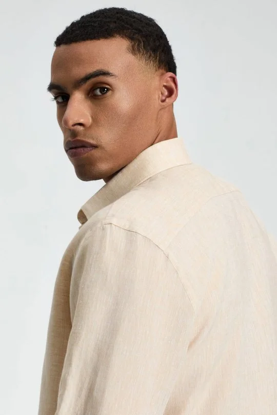 Hemington - Kum Rengi Saf Keten Spor Gömlek (4)