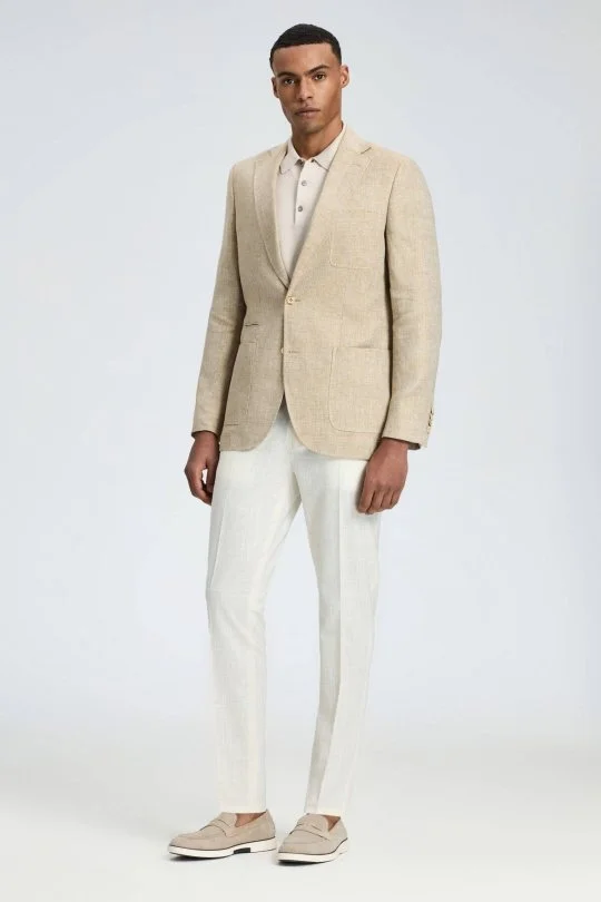 Hemington - Saf Keten Kum Rengi Yazlık Blazer Ceket (1)