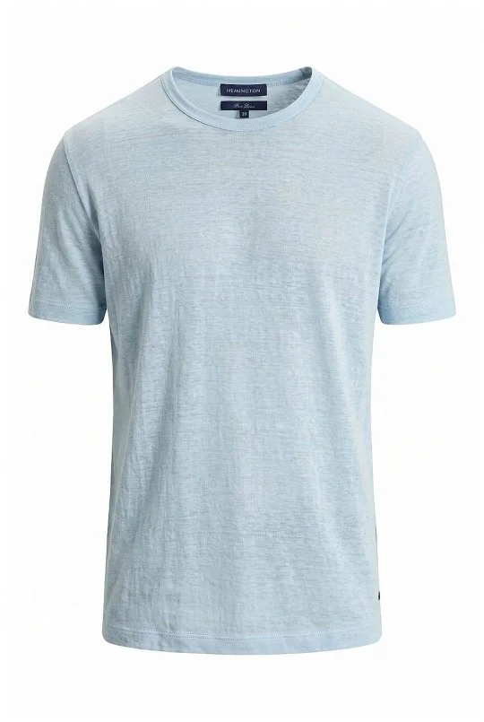 Hemington - Saf Keten Mavi Bisiklet Yaka T-Shirt (7)