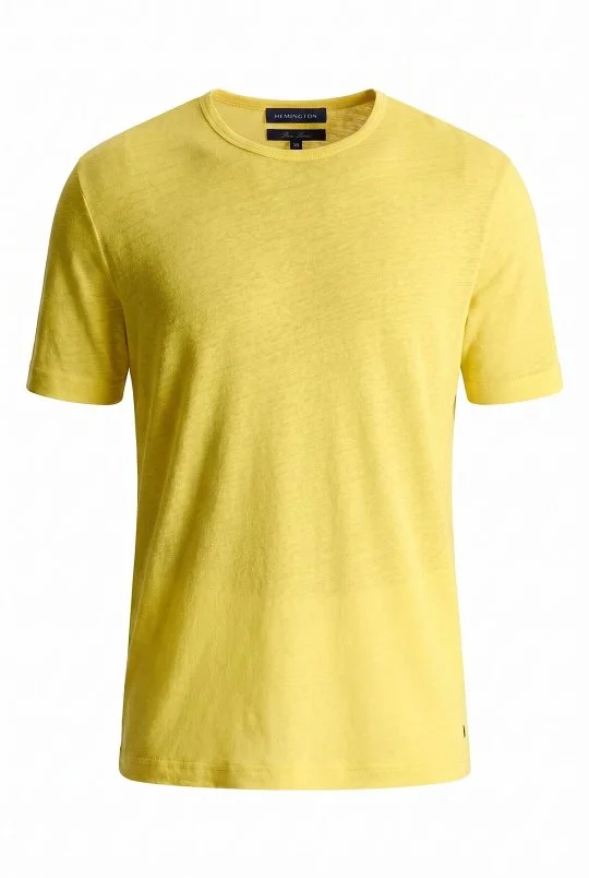 Hemington - Saf Keten Sarı Bisiklet Yaka T-Shirt (6)