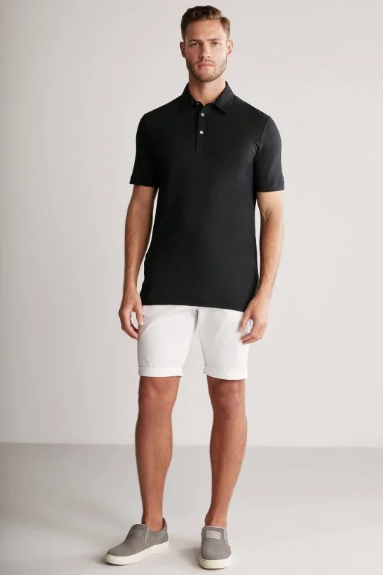 Hemington - Saf Keten Siyah Polo Yaka T-Shirt (2)